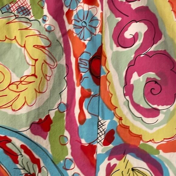 New York City Design Co. mod paisley print flat pleat skirt ribbon trim 14 - Picture 7 of 11